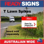 T Lawn Spike - Metal Sign Frame for Corflute Signs - For Horizontal Fluted Signs